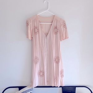 Topshop Blush Lace Zip Tea Dress S
